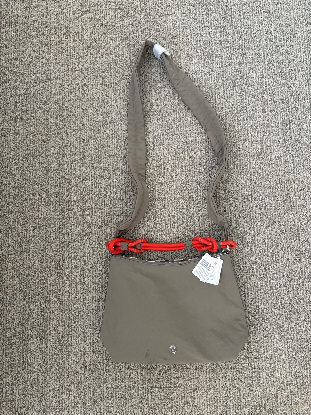 lululemon athletica Crossbody Bag in grey with Red rope strap